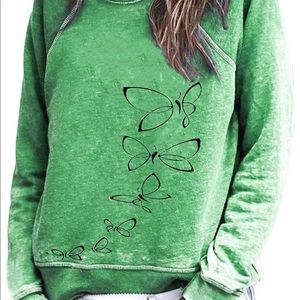 New Pullover Thin Sweatshirt Small Green